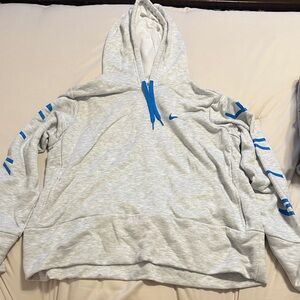 Nike Light Gray Hoodie with Blue Details
